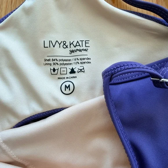 High-Rise Checkered Bikini Set in Mulberry and Cream - Picture 4 of 6